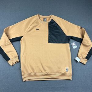 NBA Sweater Mens Large Brown‎ Crew Neck Pullover Front Pocket Fleece NWT